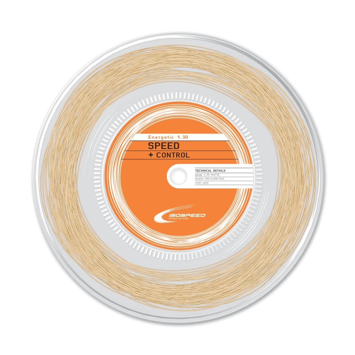 Bobine de cordage de tennis isospeed energetic 1 30mm dore