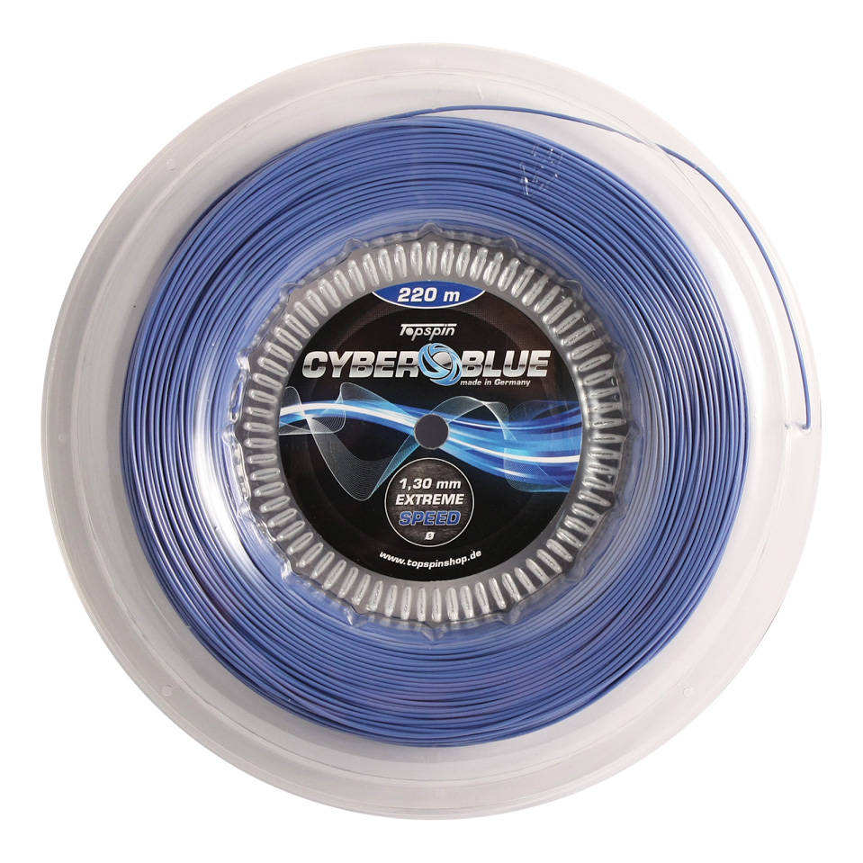 Bobine de cordage de tennis topspin cyber blue 1 30mm