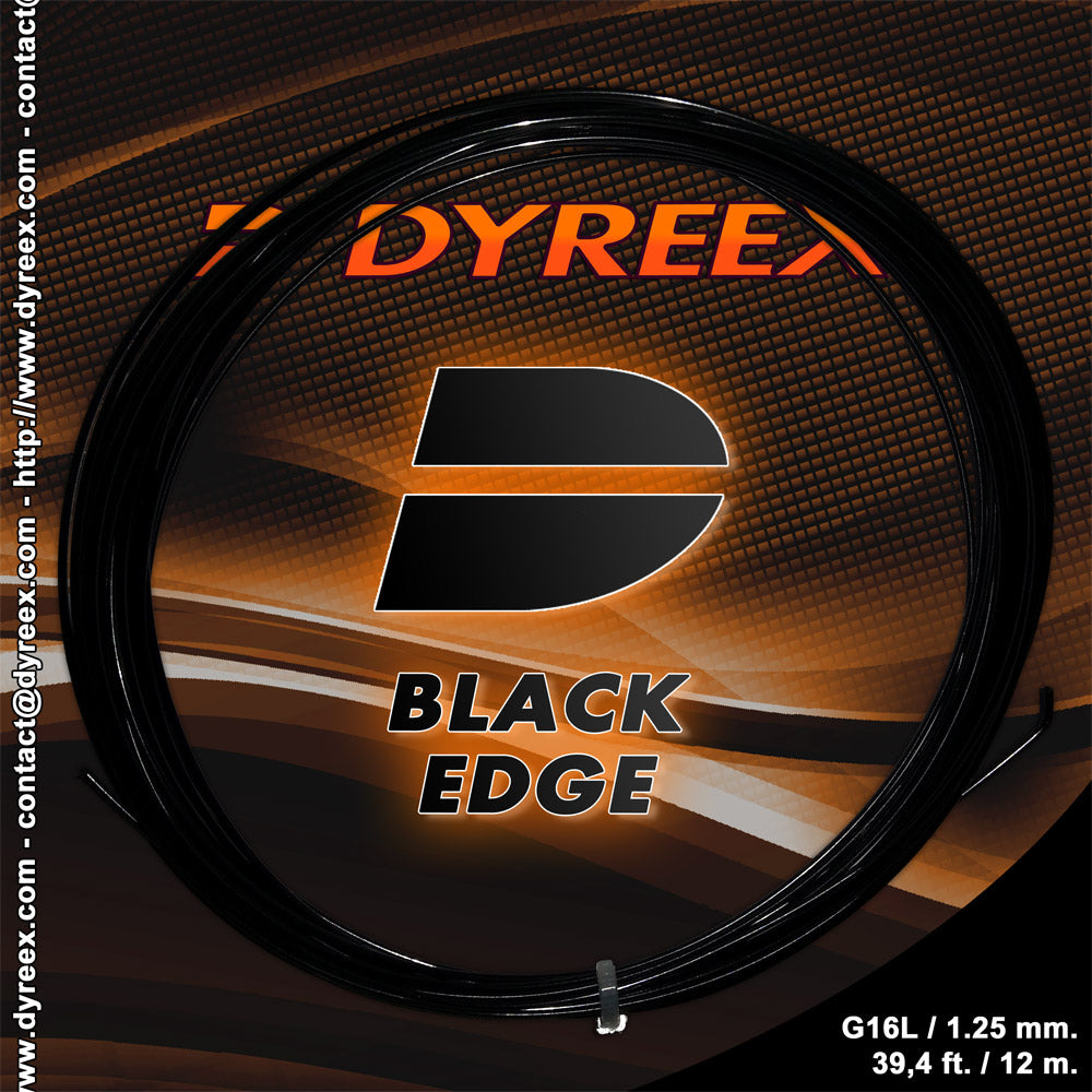 Cordage de tennis dyreex black edge jauge 1 25mm noir