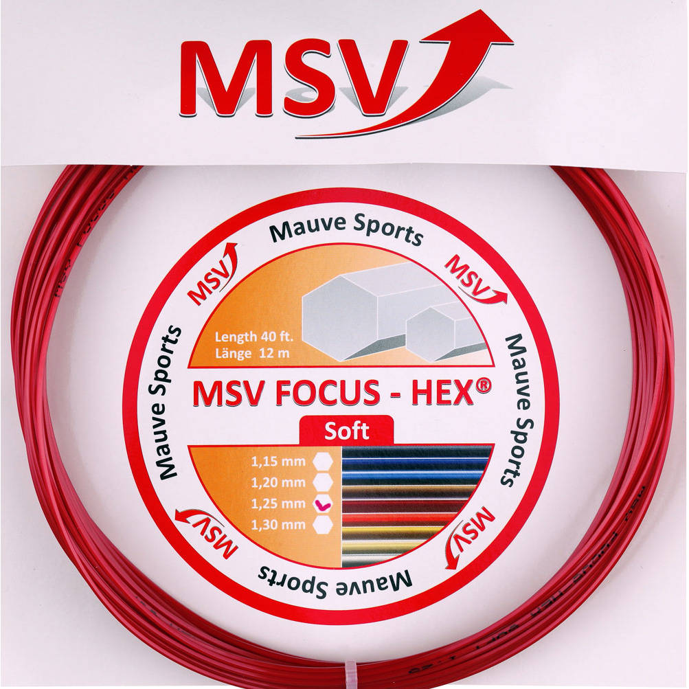 MSV Focus-Hex Jeu De Cordes De Tennis - Monofil Rouge