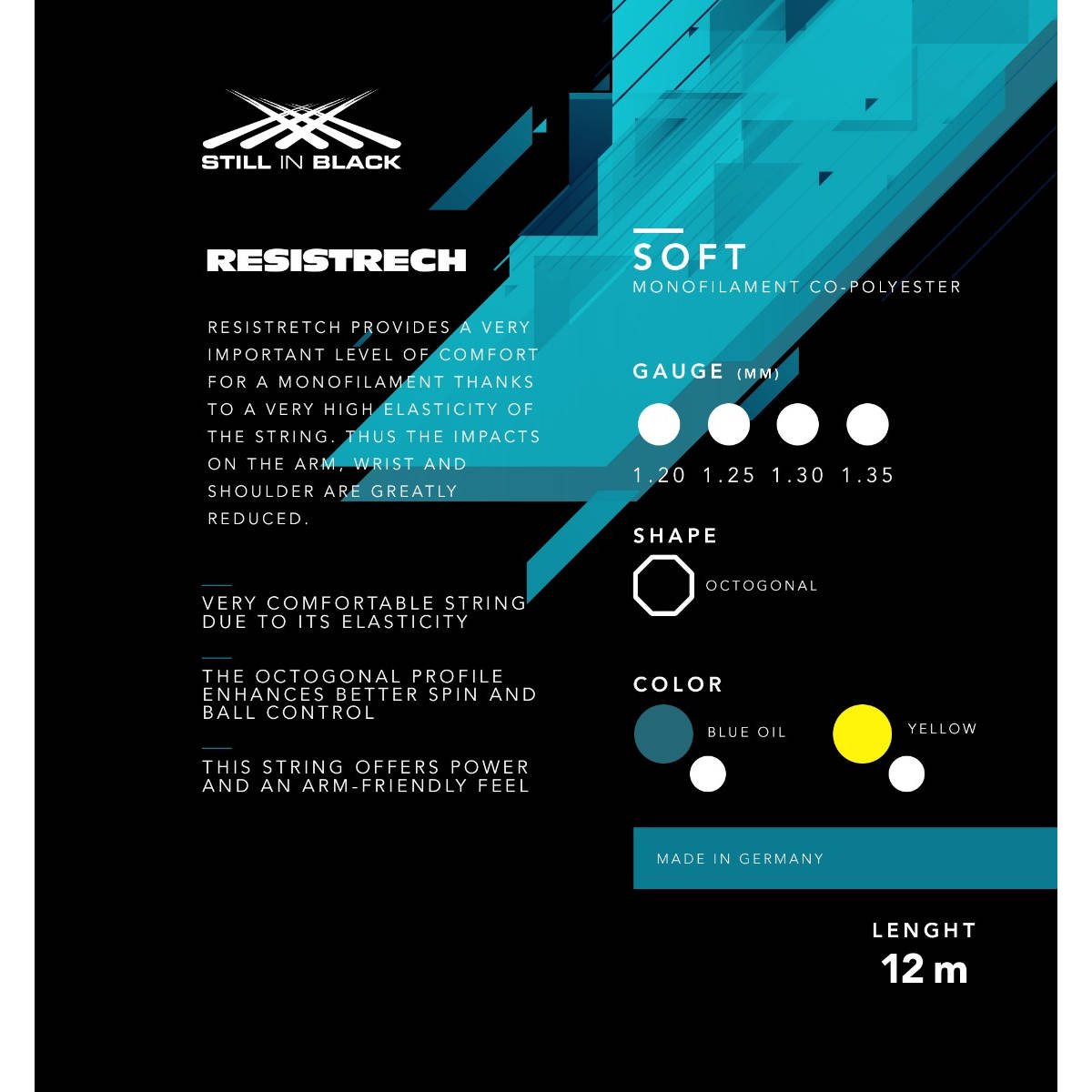 Cordage de tennis stillinblack resistretch 2 information