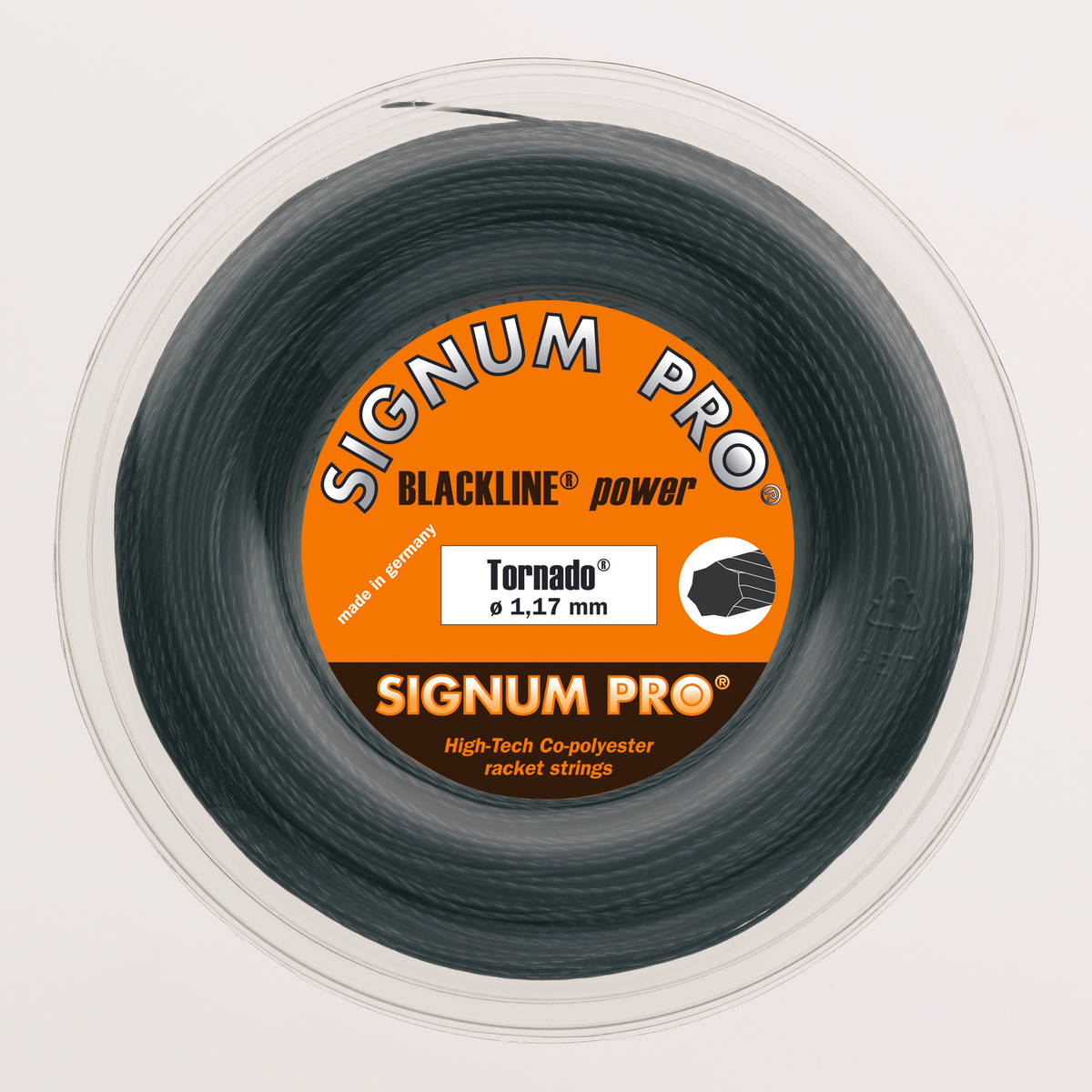 Bobine de cordage de tennis signum pro tornado 1 17mm noir