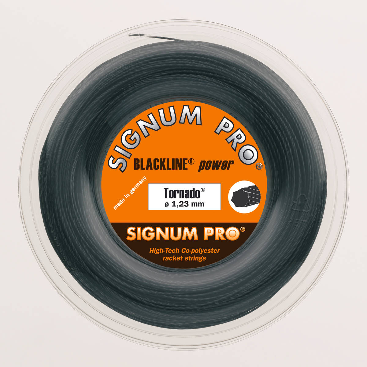 Bobine de cordage de tennis signum pro tornado 1 23mm noir