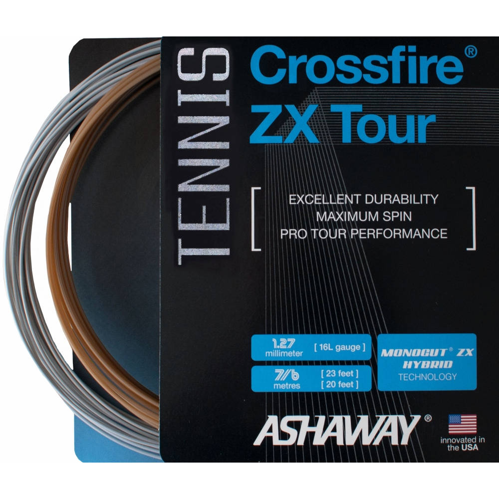 Cordage de tennis hybride ashaway crossfire zx tour