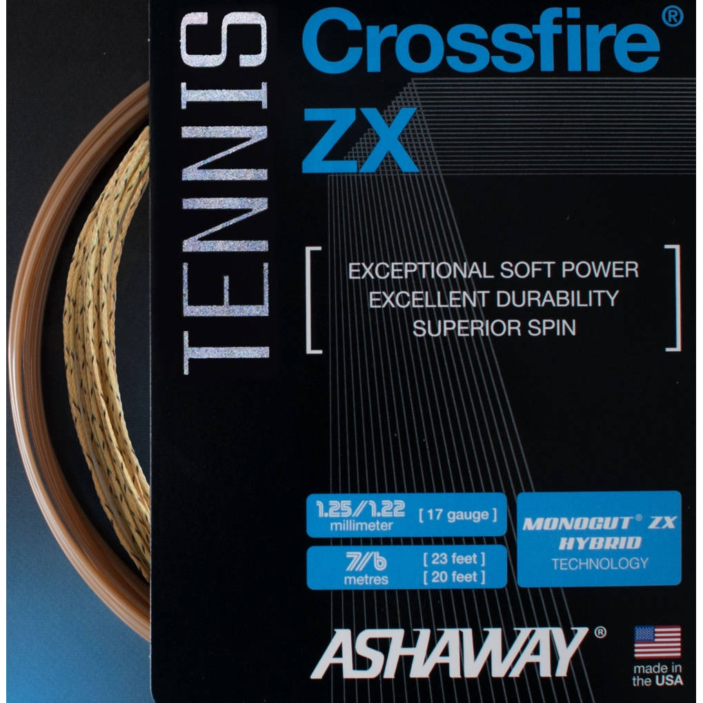 Cordage de tennis hybride ashaway crossfire zx