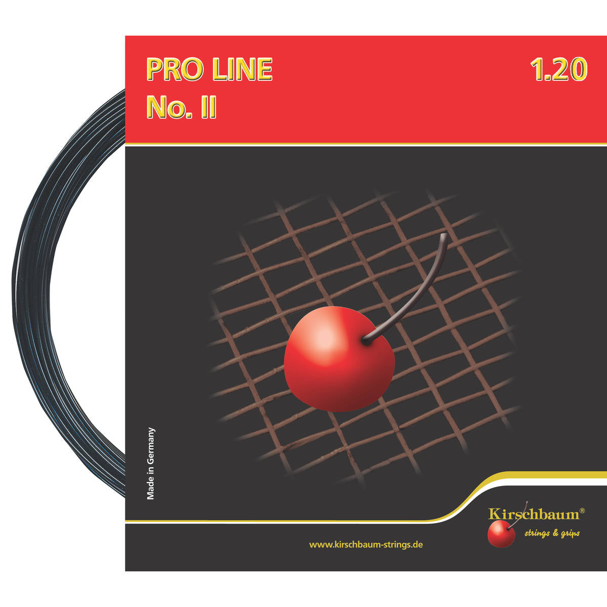 Cordage de tennis kirschbaum pro line 2 1 20mm noir