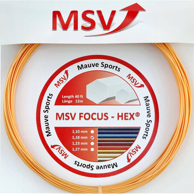 Cordage de tennis msv focus hex 1 18mm dore