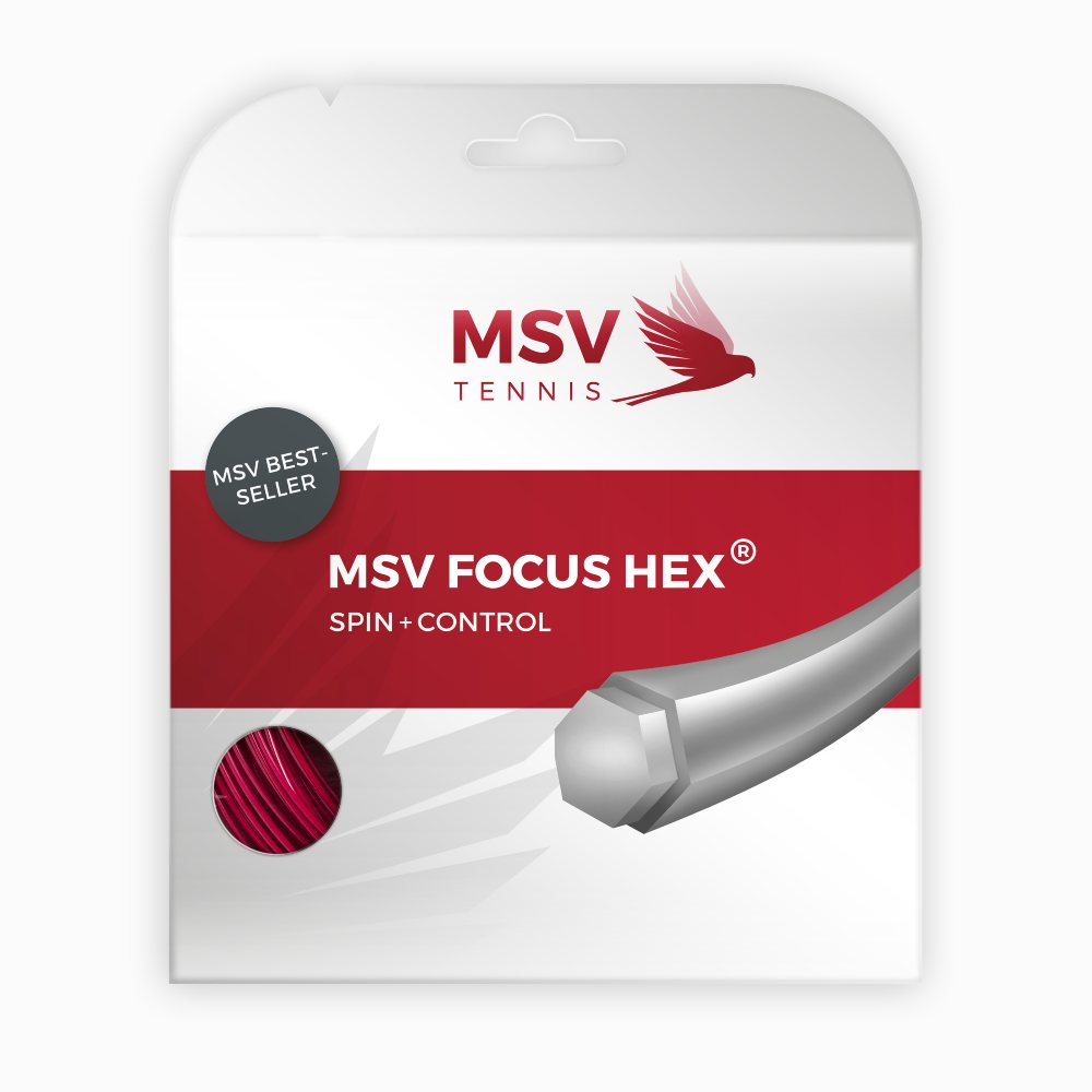 Cordage de tennis msv focus hex 1 23mm rouge