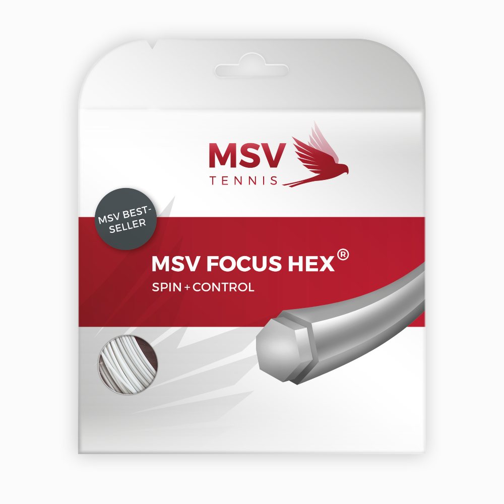 Cordage de tennis msv focus hex 1 27mm blanc