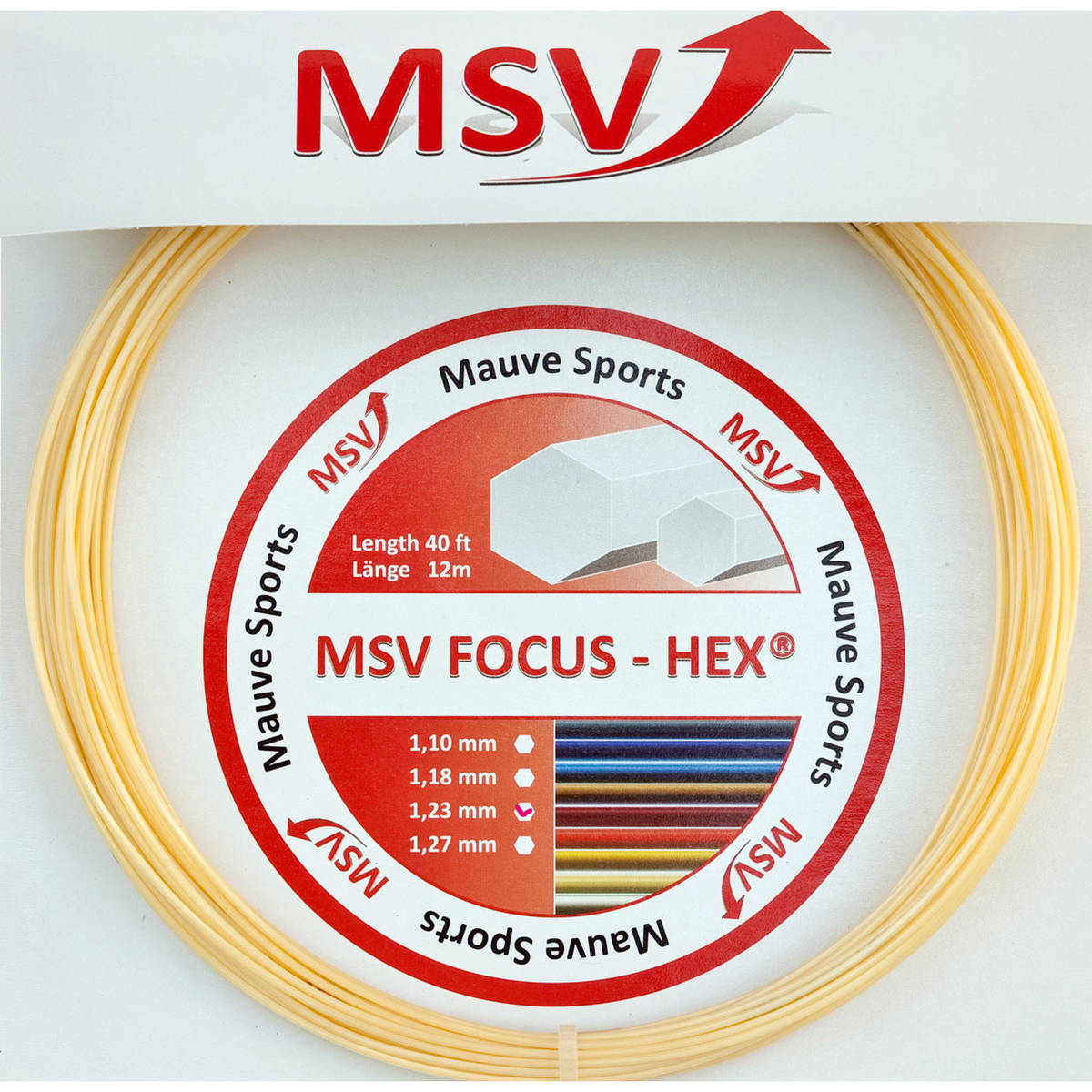 Cordage de tennis msv focus hex naturel