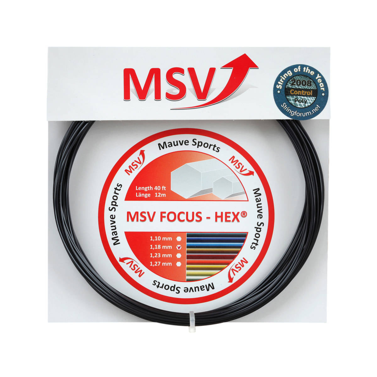 Cordage de tennis msv focus hex noir