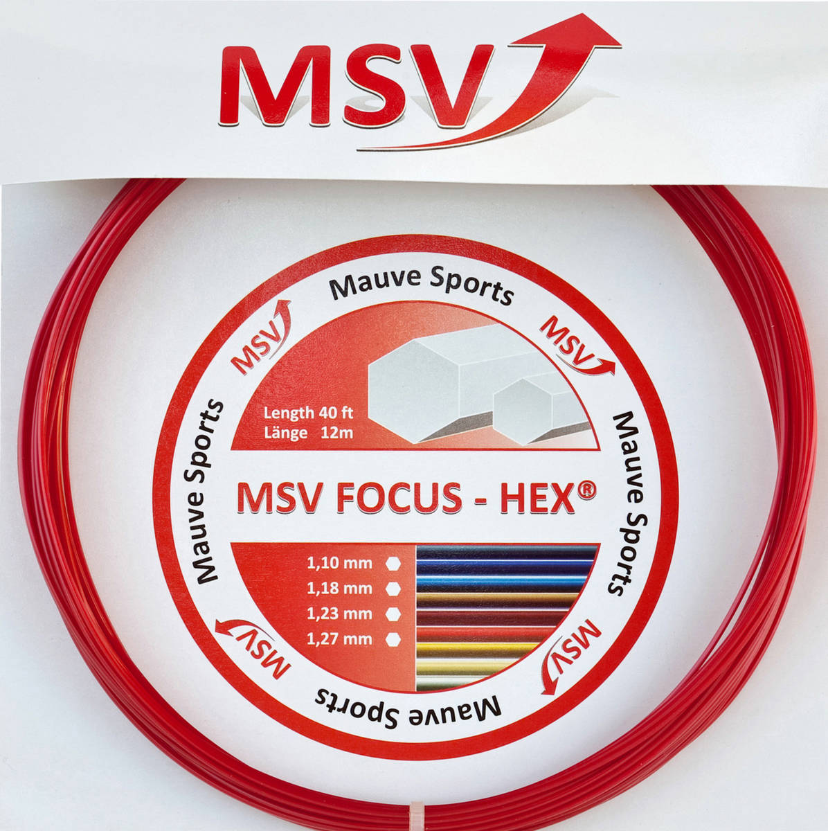 Cordage de tennis msv focus hex rouge