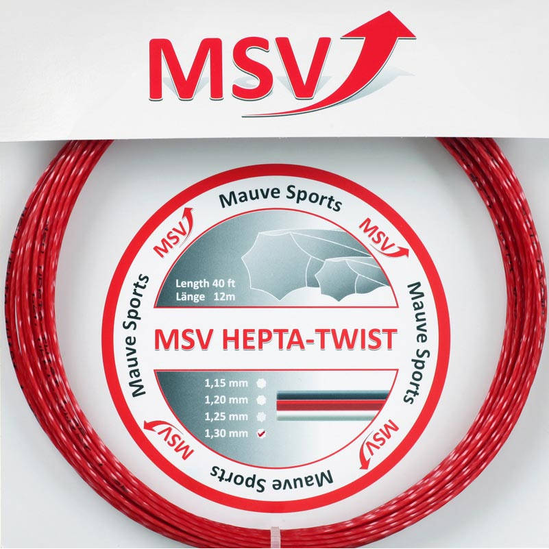 Cordage de tennis msv hepta twist 1 30mm rouge