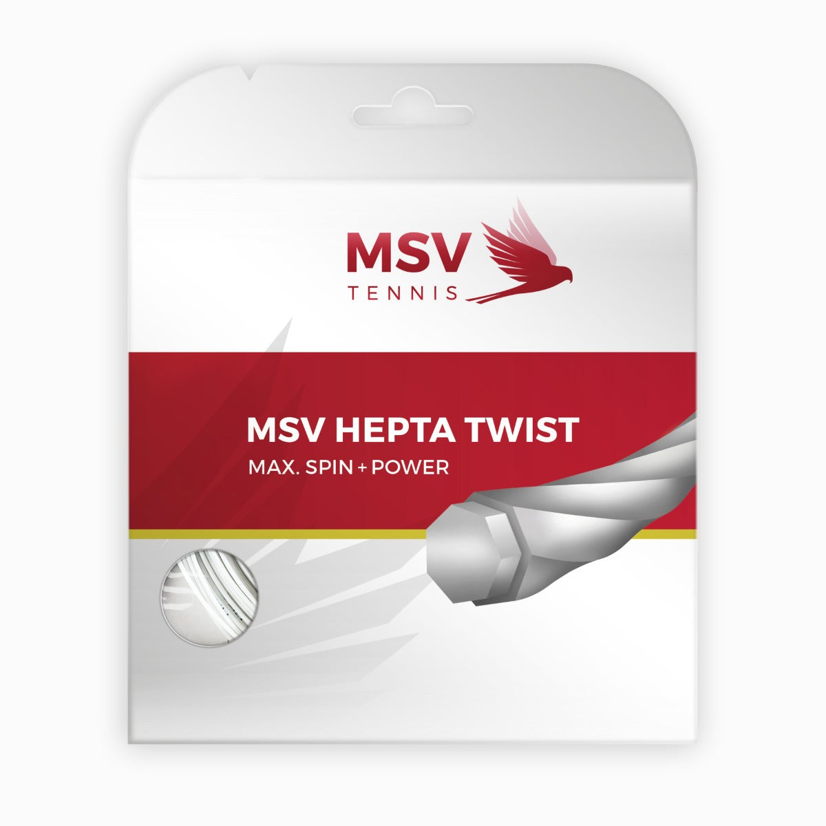 Cordage de tennis msv hepta twist blanc 1 30mm