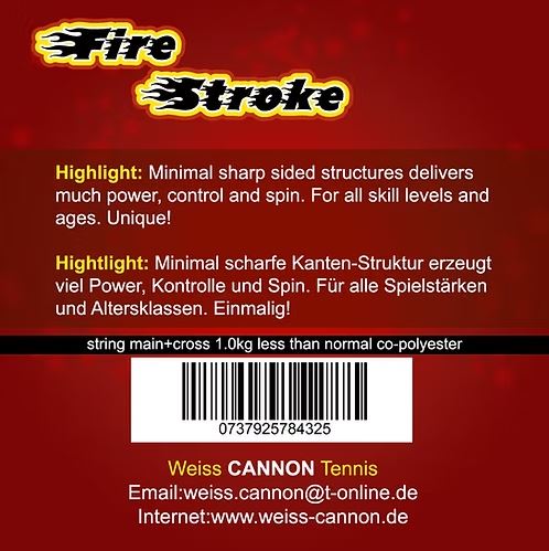cordage-weiss-cannon-fire-stroke-caracteristiques