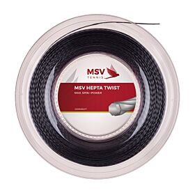 Bobine Cordage Tennis MSV Hepta Twist 200m 1,25mm Noir