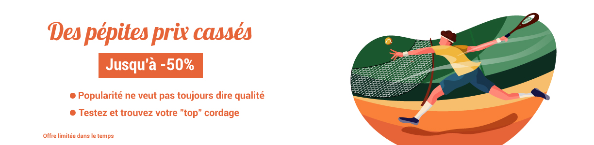 Opération destockage de cordages de tennis
